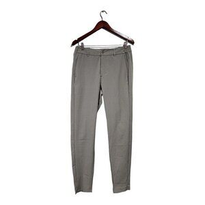 Zyia Active Men's Slim Leg Taupe Lightweight Pants Chino Stretch Pockets Size M